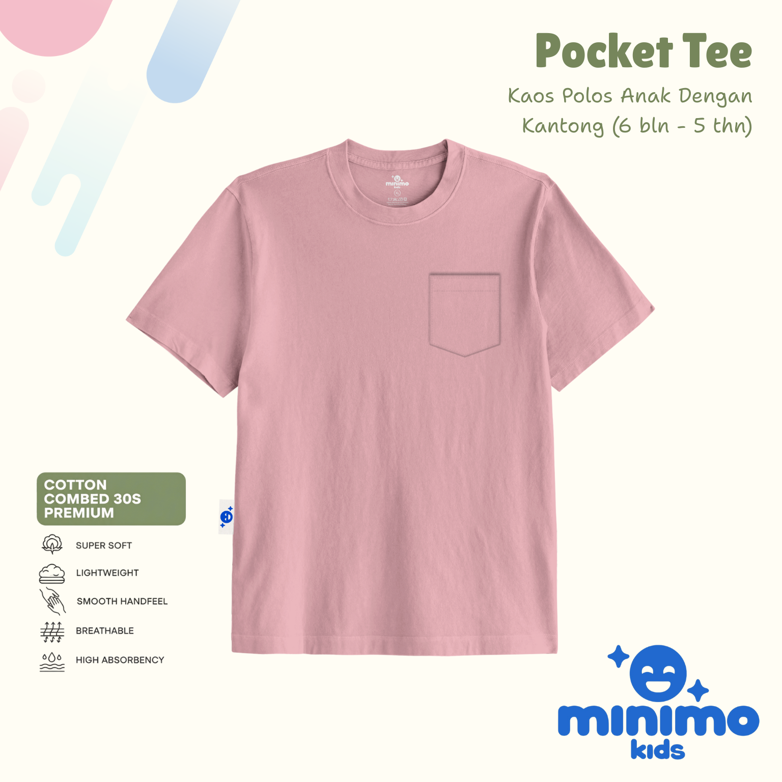 Basic Tee Minimo Kids - peony pink